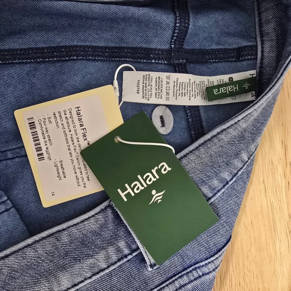 Halara Flex High Waisted Wide Leg Jeans Medium Wash Blue Petite Medium NWT